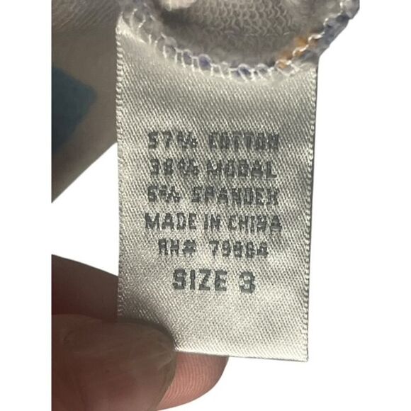 Zenergy By Chico's Blue Orange White Zip Hoodie Jacket Size 3 XL 16 Leaf Print - Picture 8 of 10